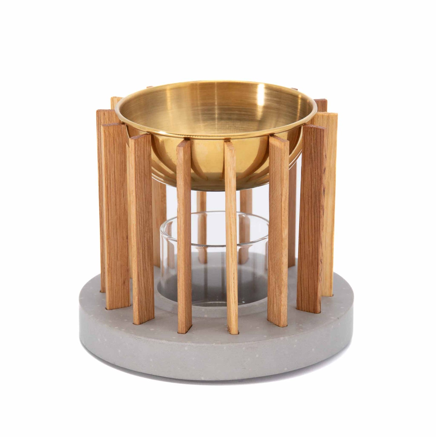 Molika Duftlampe aus Eiche und Beton (Eiche/Grau)