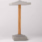 Tischlampe Zago aus Beton und Eiche/Nussbaum/Mahagoni und Messing